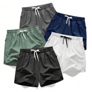 Men's Running 5 Inch Quick Dry With Pocket Adjustable Elastic Lace-Up Shorts